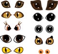Set of diverse cartoon animal eyes Royalty Free Stock Photo